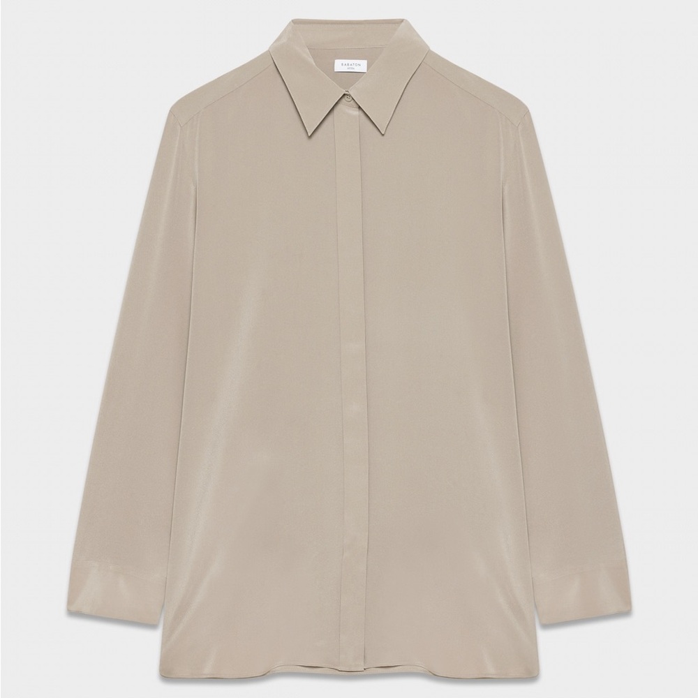 BABATON Silk Button-Up Top